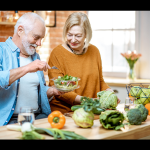 Seniors enjoying a plant-based diet